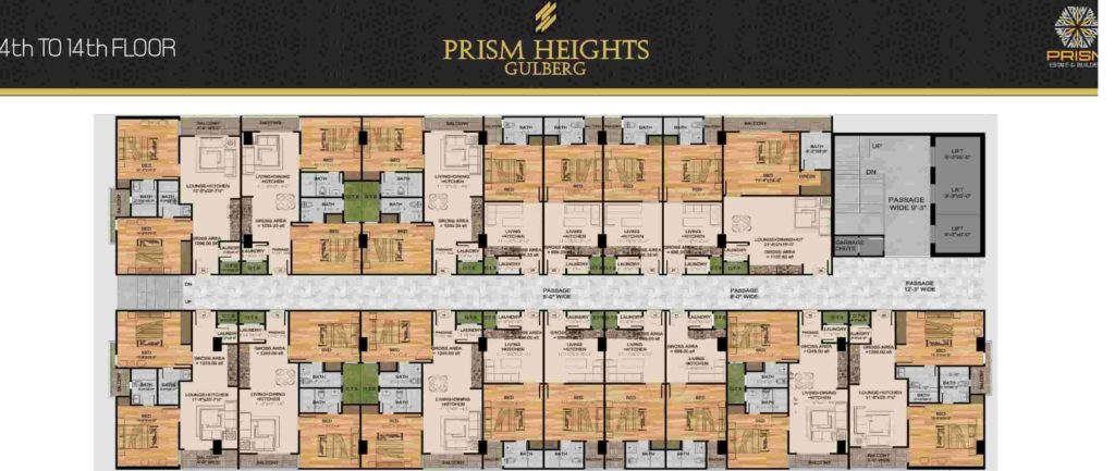 Prism Heights 4th to 14th Floor Plan